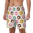thumbnail image 1 of Picia Colorful Donuts pattern Mens Swim Trunks with Compression Liner Stretch Beach Shorts Quick Dry with Zipper Pockets No-Chafing Board Shorts-Small, 1 of 9
