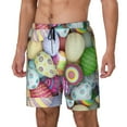 thumbnail image 1 of Picia Colorful Easter Eggs pattern Mens Swim Trunks with Compression Liner Stretch Beach Shorts Quick Dry with Zipper Pockets No-Chafing Board Shorts-3X-Large, 1 of 9