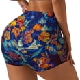 thumbnail image 1 of Picia Colorful Fall Leaves Printed Workout Shorts for Women Seamless Scrunch Butt Lifting High Waisted Yoga Gym Booty Running Moisture-wicking Short Pants-XX-Large, 1 of 9