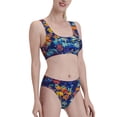 thumbnail image 1 of Picia Colorful Fall Leaves Women's High Waisted Bikini Scoop Neck Swimsuit Two Pieces Bathing Suit-X-Large, 1 of 8