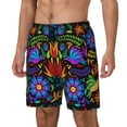thumbnail image 1 of Picia Colorful Floral pattern Mens Swim Trunks with Compression Liner Stretch Beach Shorts Quick Dry with Zipper Pockets No-Chafing Board Shorts-Medium, 1 of 9