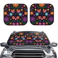 thumbnail image 1 of Picia Colorful Floral2 2 Piece Car Windshield Sun Shade Foldable | Foldable Sun Shield for Front Window Blocks UV Rays and Keeps Your Vehicle Cool-, 1 of 7