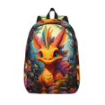 thumbnail image 1 of Picia Colorful Flower Chameleon Printed Canvas Daypack - Stylish and Durable Vintage Compact Backpack - Class, Work, Travel, or Laptop Bookbag,Organized Compartments-Small, 1 of 6