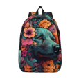thumbnail image 1 of Picia Colorful Flower Dog A Printed Canvas Daypack - Stylish and Durable Vintage Compact Backpack - Class, Work, Travel, or Laptop Bookbag,Organized Compartments-Small, 1 of 6