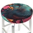 thumbnail image 1 of Picia Colorful Flower Dog A pattern Round Stool Covers Comfy Seat Covers Stretch Removable WashableChair Slipcover Round Bar Chair Cushion Cover-12 inch, 1 of 7