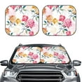 thumbnail image 1 of Picia Colorful Flowers 2 Piece Car Windshield Sun Shade Foldable | Foldable Sun Shield for Front Window Blocks UV Rays and Keeps Your Vehicle Cool-Medium, 1 of 7