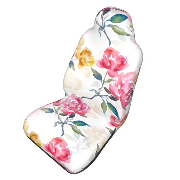 Picia Colorful Flowers Print Waterproof Sweating Car Seat Cover for Post Gym Workout, Running, Beach and Hiking, Universal Fit Anti-Slip Bucket Seat Protector