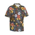 thumbnail image 1 of Picia Colorful Flowers with Butterfly Gentle Cotton Regular Fit Short Sleeve Casual Hawaiian Shirt for Men-X-Large, 1 of 9