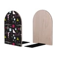 thumbnail image 1 of Picia Colorful Geometry Pattern Wood Bookends for Shelves,Non-slip Bookends, Heavy Duty Wooden Bookend Support,1 Pair, 1 of 8