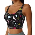 thumbnail image 1 of Picia Colorful Geometry Sports Bra for Women,Padded Strappy Sports Bras Medium Support Yoga Bra with Removable Cups,Running Yoga Bra-X-Large, 1 of 9