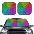 thumbnail image 1 of Picia Colorful Glitter 2 Piece Car Windshield Sun Shade Foldable | Foldable Sun Shield for Front Window Blocks UV Rays and Keeps Your Vehicle Cool-Small, 1 of 7