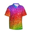 thumbnail image 1 of Picia Colorful Glitter Gentle Cotton Regular Fit Short Sleeve Casual Hawaiian Shirt for Men-3X-Large, 1 of 1
