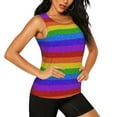 thumbnail image 1 of Picia Colorful Glitter Rainbow Pattern Women's Workout Tank Top,Breathable Activewear,Slim Fit Athletic Top,Versatile Workout Moisture-wicking top-, 1 of 9