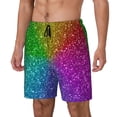 thumbnail image 1 of Picia Colorful Glitter pattern Mens Swim Trunks with Compression Liner Stretch Beach Shorts Quick Dry with Zipper Pockets No-Chafing Board Shorts-3X-Large, 1 of 9