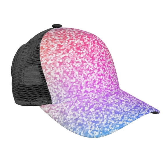 Picia Colorful Glitters Pattern Trucker Hat,Baseball Cap,Sun Protection Cap,Stylish Headwear,Leisure Cap,Outdoor Sports Cap
