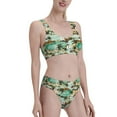 thumbnail image 1 of Picia Colorful Hawaii Palms Women's High Waisted Bikini Scoop Neck Swimsuit Two Pieces Bathing Suit-Large, 1 of 8