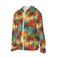 thumbnail image 1 of Picia Colorful Hawaii Palms Women's Men's UPF 50+ Sun Protection Hoodie Shirt Long Sleeve SPF Fishing Outdoor UV Hiking Lightweight Shirts-3X-Large, 1 of 9