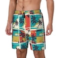 thumbnail image 1 of Picia Colorful Hawaii Palms pattern Mens Swim Trunks with Compression Liner Stretch Beach Shorts Quick Dry with Zipper Pockets No-Chafing Board Shorts-XX-Large, 1 of 9
