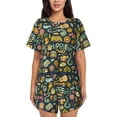 thumbnail image 1 of Picia Colorful Hippie Pajamas Sets for Women Soft Short-Sleeved Pjs with Lounge Shorts Two Piece Sleepwear-4X-Large, 1 of 9