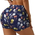thumbnail image 1 of Picia Colorful Jellyfish Printed Workout Shorts for Women Seamless Scrunch Butt Lifting High Waisted Yoga Gym Booty Running Moisture-wicking Short Pants-Medium, 1 of 9