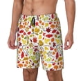 thumbnail image 1 of Picia Colorful Leaves pattern Mens Swim Trunks with Compression Liner Stretch Beach Shorts Quick Dry with Zipper Pockets No-Chafing Board Shorts-Large, 1 of 9