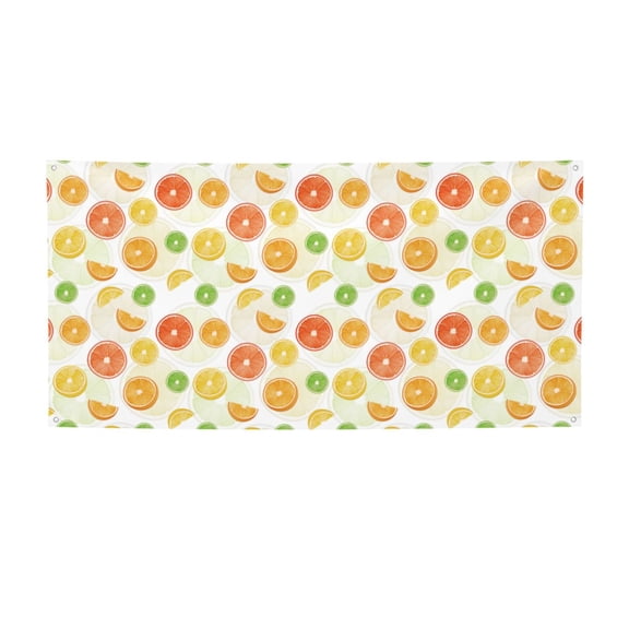Picia Colorful Lemons Pattern Party Banner, Festive Decoration, Holiday Banner, Celebration Decor, Event Banner, Reusable Party Banner-Small