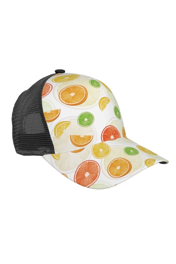 Colorful Lemons Pattern Trucker Hat,Baseball Cap,Sun Protection Cap,Stylish Headwear,Leisure Cap,Outdoor Sports Cap