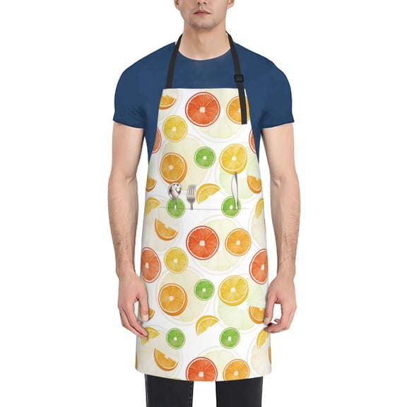 Picia Colorful Lemons Waterproof Apron for Unisex Adult - Adjustable Bib Apron with Pockets, Ideal for Cooking, Gardening, Painting, and Household Chores