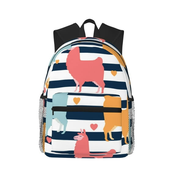 Picia Colorful Llama Large Capacity Backpack Classic Style Backpack Casual Backpack Water-Resistant School Work Travel Outdoor Backpack