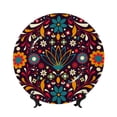 thumbnail image 1 of Picia Colorful Mexican2 Pattern Bone China Decorative Plate – Wall Decor with Stand and Adhesive, Elegant Ornament for Living Room, Office, or Entryway-7in, 1 of 6