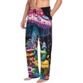 thumbnail image 1 of Picia Colorful Mushroom Mens Soft Woven Cotton Elastic Waistband Sleep Pajama Pant Lounge Sleep Pant With Pockets And Drawstring-X-Large, 1 of 9