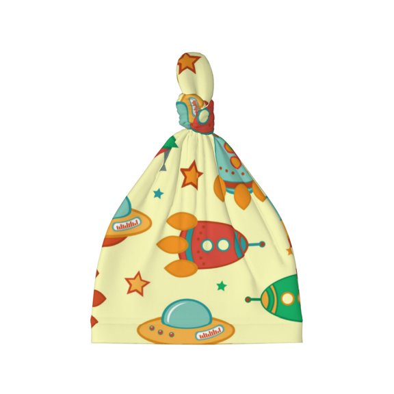Picia Colorful Outer Space Printed Preemie Hats for Baby Girls Cotton Premature Knot Hats Newborn Hospital Cap Warm Knot Beanie Nicu for Preemie Girls and Boys