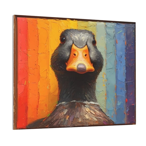 Picia Colorful Painted Duck Pattern Decorative Picture – Unique Wall Art, Modern Canvas Print for Trendy Interiors (Horizontal)