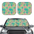 thumbnail image 1 of Picia Colorful Palm Leaves 2 Piece Car Windshield Sun Shade Foldable | Foldable Sun Shield for Front Window Blocks UV Rays and Keeps Your Vehicle Cool-Medium, 1 of 7