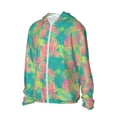 thumbnail image 1 of Picia Colorful Palm Leaves Women's Men's UPF 50+ Sun Protection Hoodie Shirt Long Sleeve SPF Fishing Outdoor UV Hiking Lightweight Shirts-, 1 of 9