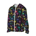 thumbnail image 1 of Picia Colorful Palms Women's Men's UPF 50+ Sun Protection Hoodie Shirt Long Sleeve SPF Fishing Outdoor UV Hiking Lightweight Shirts-, 1 of 9