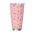 thumbnail image 1 of Picia Colorful Pets Paws Pattern 20 oz Tumbler Stainless Steel Vacuum Insulated Coffee Ice Cup Double Wall Travel Flask Dual Lid Water Bottle, Eco-friendly Car Cup-Without Straw, 1 of 8