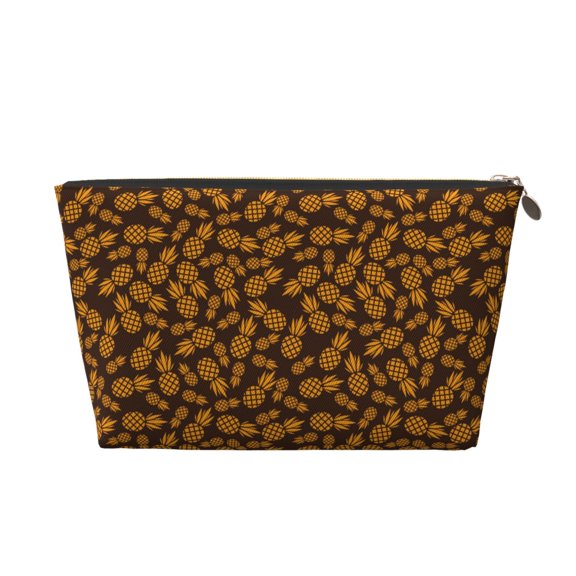 Picia Colorful Pineapple Printed Leather Travel Toiletry Bag,Cosmetic Organizer, Makeup Travel Bag, Durable Travel Pouch, Compact Toiletry Bag, Travel Accessories