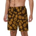 thumbnail image 1 of Picia Colorful Pineapple pattern Mens Swim Trunks with Compression Liner Stretch Beach Shorts Quick Dry with Zipper Pockets No-Chafing Board Shorts-3X-Large, 1 of 1