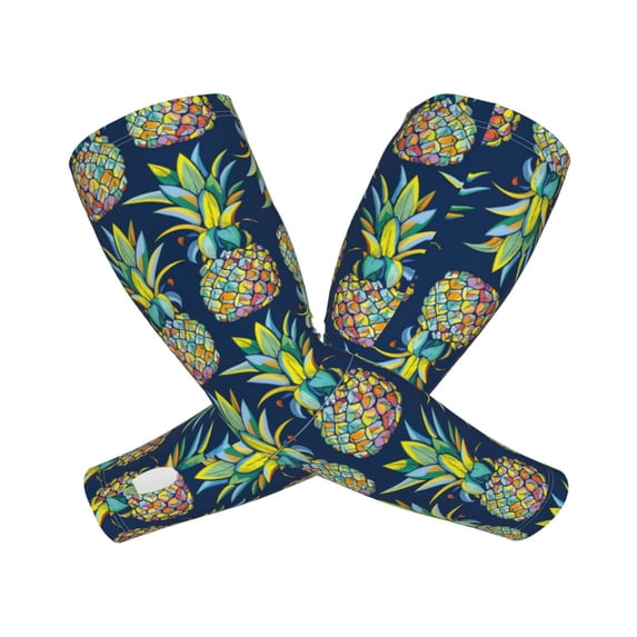Picia Colorful Pineapples Arm Sleeves for Men and Women - Tattoo Cover Up UPF 50+ Cooling Sports Sleeve for Basketball Golf Football-One Size