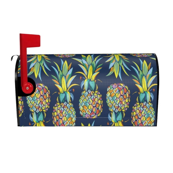 Picia Colorful Pineapples Magnetic Mailbox Cover Standard Size-