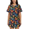 thumbnail image 1 of Picia Colorful Pineapples1 Pajamas Sets for Women Soft Short-Sleeved Pjs with Lounge Shorts Two Piece Sleepwear-XX-Large, 1 of 9