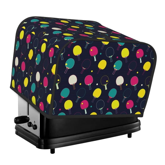 Picia Colorful Ping Pong Rackets Print 4 Slice Toaster Cover , Toaster Protector Dustproof Kitchen Appliance Cover, Kitchen Appliance Dustproof Protector