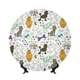 thumbnail image 1 of Picia Colorful Poodle Dog Pattern Bone China Decorative Plate – Wall Decor with Stand and Adhesive, Elegant Ornament for Living Room, Office, or Entryway-6in, 1 of 6