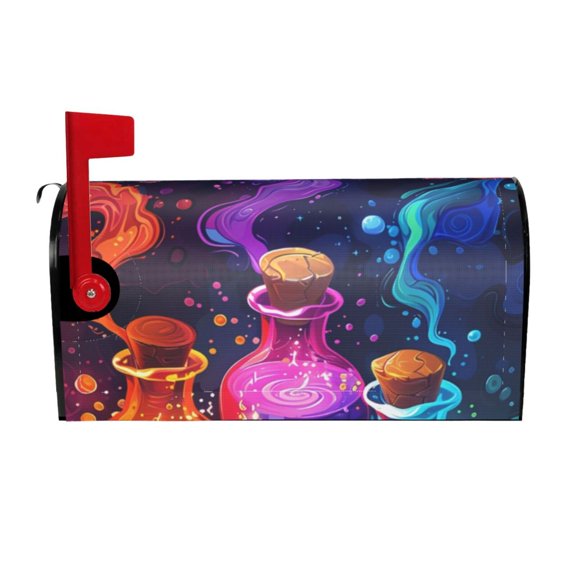 Picia Colorful Potion Bottles Magic Magnetic Mailbox Cover Standard Size-21x18 in