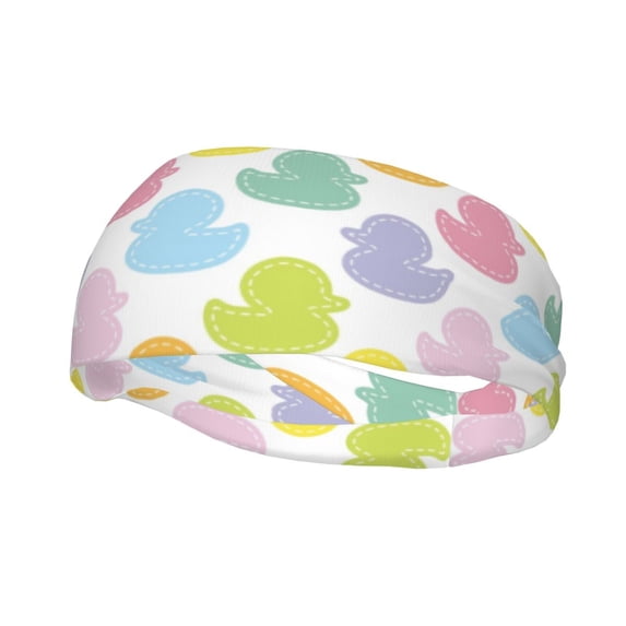Picia Colorful Rubber Duck Print Mens Running Headband,Mens Sweatband Sports Headband for Running,Cycling,Basketball,Yoga,Fitness Workout