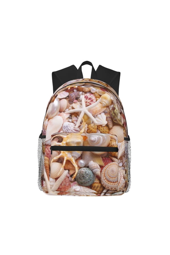 Colorful Seashells Large Capacity Backpack Classic Style Backpack Casual Backpack Water-Resistant School Work Travel Outdoor Backpack