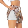 thumbnail image 1 of Picia Colorful Seashells Pattern Women's 2 in 1 Athletic Running Shorts High Waisted Workout Casual Gym Sweat Shorts with Comfy Liner Zipper Pockets-X-Large, 1 of 9