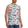 thumbnail image 1 of Picia Colorful Shark mens Cotton Tank Undershirts , Moisture-wicking Ribbed Tanks, Lightweight Cotton Tank Undershirts-XX-Large, 1 of 8