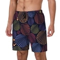 thumbnail image 1 of Picia Colorful Shells pattern Mens Swim Trunks with Compression Liner Stretch Beach Shorts Quick Dry with Zipper Pockets No-Chafing Board Shorts-Large, 1 of 9